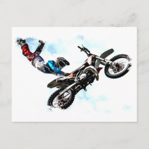 motorfietsbiker acrobatic sport briefkaart