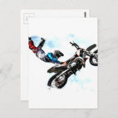 motorfietsbiker acrobatic sport briefkaart (Voorkant / Achterkant)