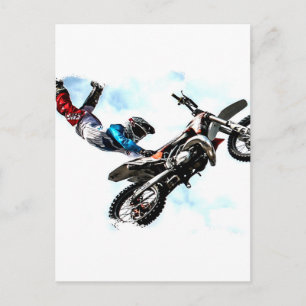 motorfietsbiker acrobatic sport briefkaart