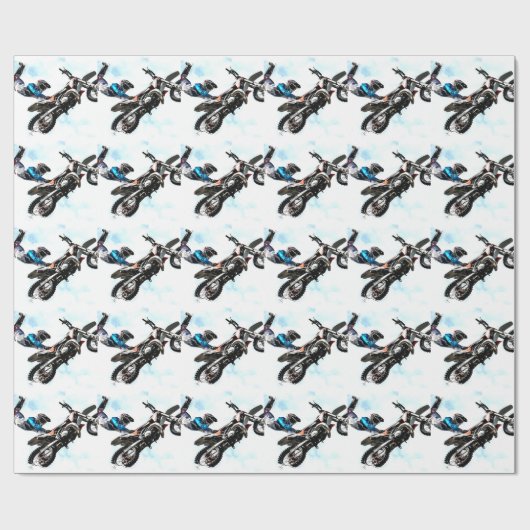 motorfietsbiker acrobatic sport cadeaupapier (Vlak)