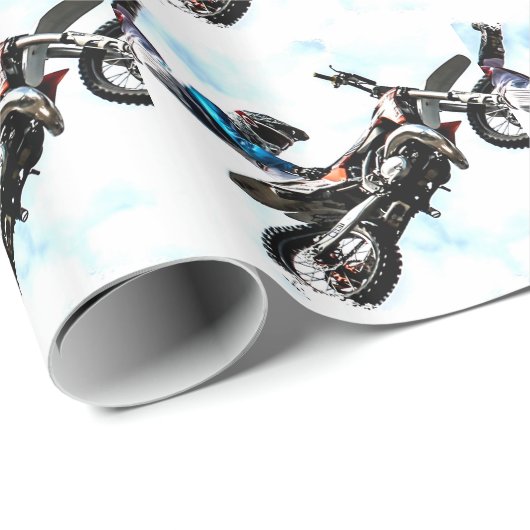 motorfietsbiker acrobatic sport cadeaupapier (Rol Hoek)