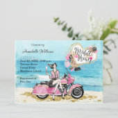 Motorfietsbridal Shower Invitation Kaart (Staand voorkant)