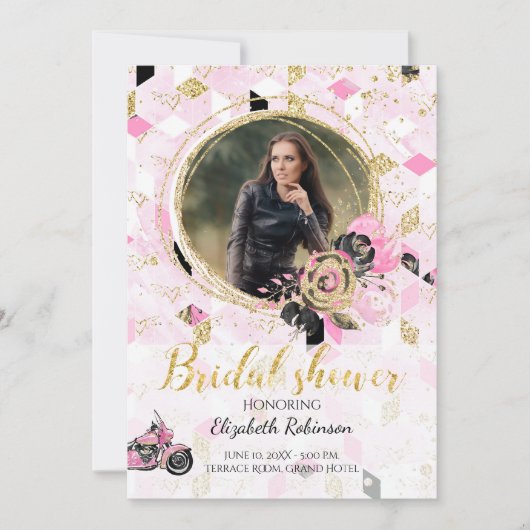 Motorfietsbridal Shower Invitation Kaart (Voorkant)