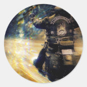 Motorfietsbrochure Ronde Sticker (Voorkant)