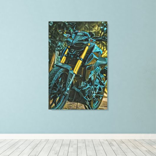 Motorfietscadeau Canvas Afdruk (Insitu (Houten vloer))