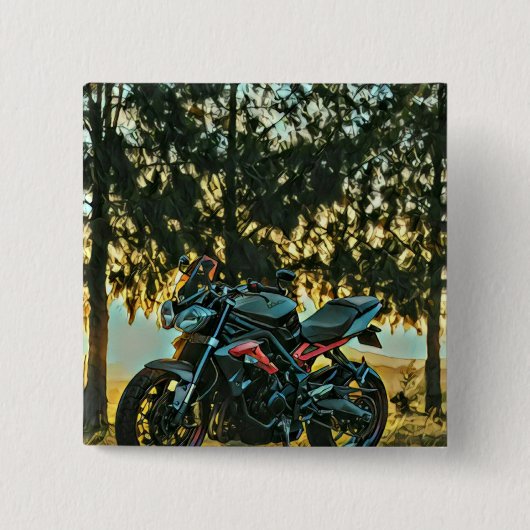 Motorfietscadeau Vierkante Button 5,1 Cm (Voorkant)