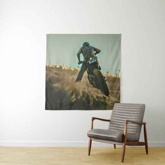 Motorfietscadeaus voor vader wandkleed (In situ)