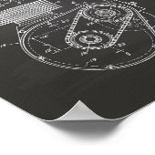 Motorfietsen 1943 Patent Art Chalkboard Poster (Hoek)