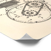 Motorfietsen 1943 Patent Art Old Peper Poster (Hoek)