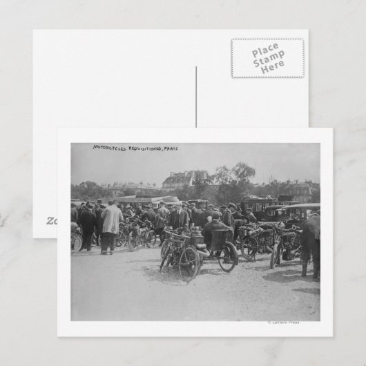 Motorfietsen aangevraagd, foto Parijs Briefkaart (Voorkant / Achterkant)