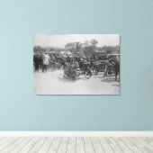 Motorfietsen aangevraagd, foto Parijs Canvas Afdruk (Insitu (Houten vloer))