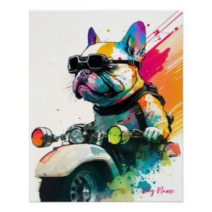 Motorfietsen - Anime French Bulldog 004 Perfect Poster
