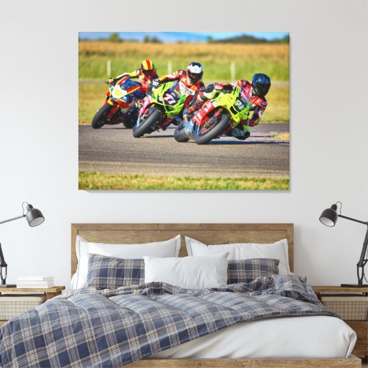 motorfietsen canvas afdruk (Insitu (Slaapkamer))