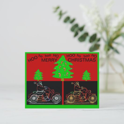 Motorfietsen Christmas Post Kaart (Staand voorkant)