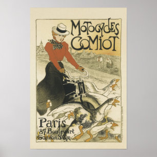 Motorfietsen Comiot Paris Poster