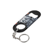 Motorfietsen en Route 66 Mini Flessenopener (Achterkant Gekanteld)