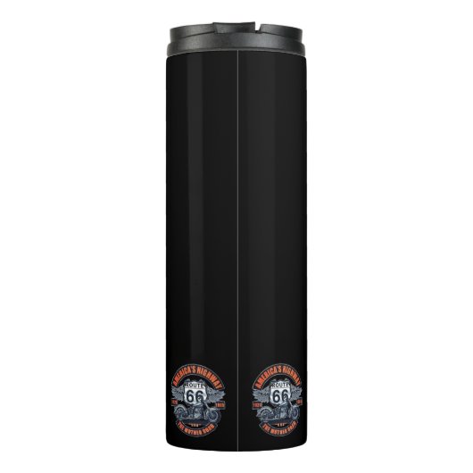 Motorfietsen en Route 66 Thermosbeker (Achterkant)