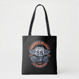 Motorfietsen en Route 66 Tote Bag