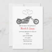 Motorfietsen en zilveren harten Biker Wedding Kaart (Voorkant)