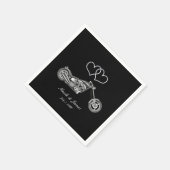Motorfietsen en zilveren harten Biker Wedding Servetten (Hoek)