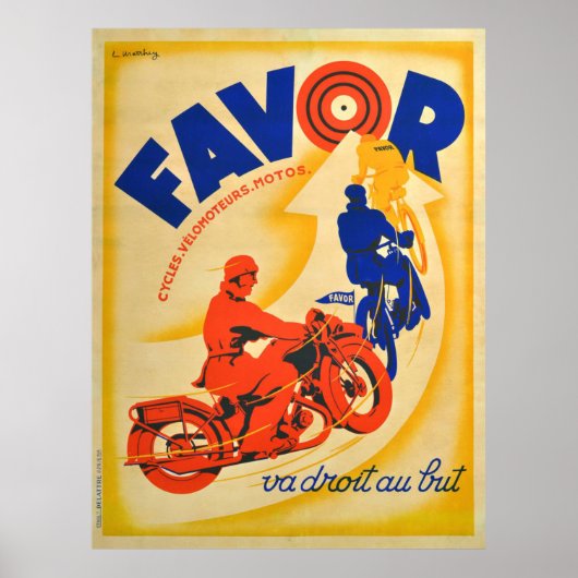 Motorfietsen - Favoriet - Vintage Kunst Poster (Voorkant)