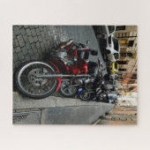 Motorfietsen geparkeerd langs een straat in Rome, Legpuzzel (Horizontaal)