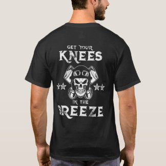 Motorfietsen in het t-shirt met bries, bedrukt op