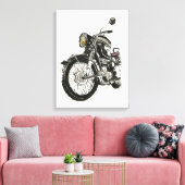 Motorfietsen in inkt IV Canvas Afdruk (Insitu (Woonkamer))