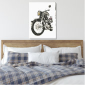 Motorfietsen in inkt IV Canvas Afdruk (Insitu (Slaapkamer))