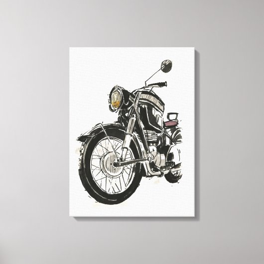Motorfietsen in inkt IV Canvas Afdruk (Voorkant)