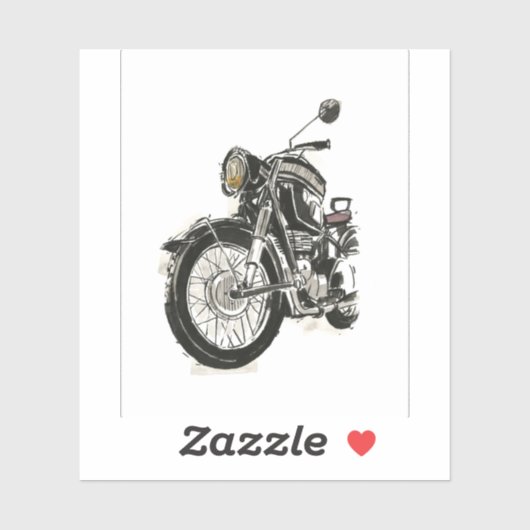 Motorfietsen in inkt IV Sticker (Vel)