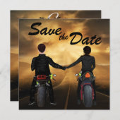 Motorfietsen met dubbele sturing Magical Sunset We Save The Date (Voorkant / Achterkant)
