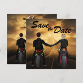 Motorfietsen met dubbele sturing Magical Sunset We Save The Date (Voorkant / Achterkant)