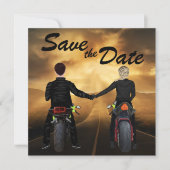 Motorfietsen met dubbele sturing Magical Sunset We Save The Date (Voorkant)