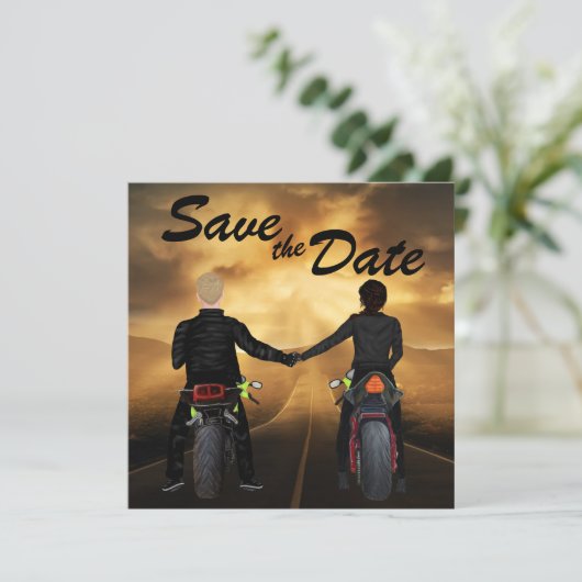 Motorfietsen met dubbele sturing Magical Sunset We Save The Date (Staand voorkant)