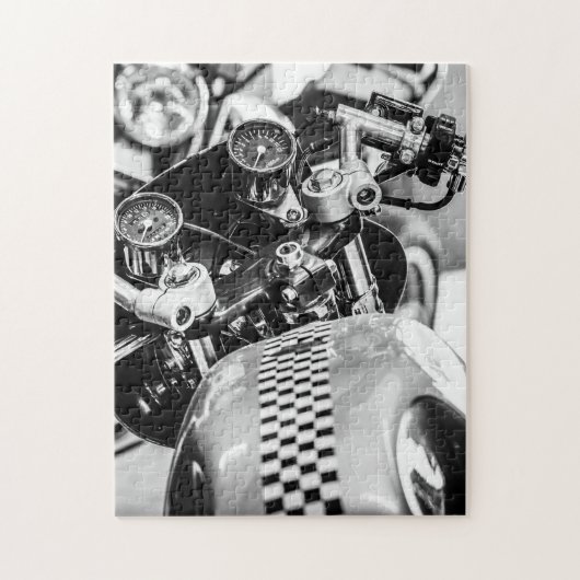Motorfietsen met motorfietsen legpuzzel (Verticaal)