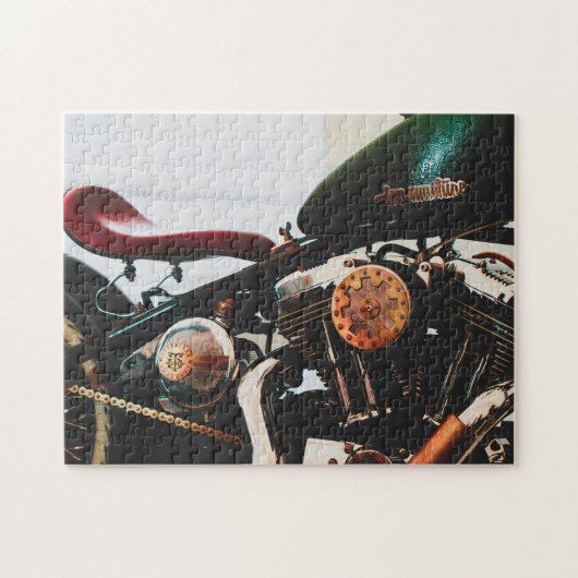 Motorfietsen met motorfietsen legpuzzel (Horizontaal)
