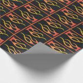 Motorfietsen met oranje motorfietsvlam cadeaupapier (Hoek)