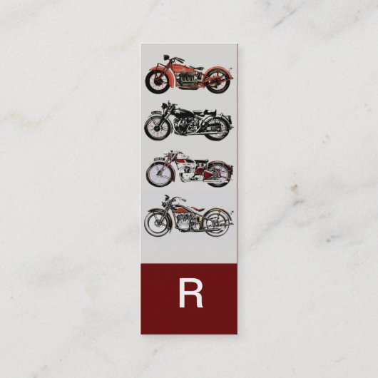  MOTORFIETSEN MONOGRAM rood wit grijs zwart Mini Visitekaartje (Achterkant)