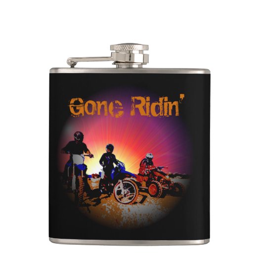 Motorfietsen motorrijden van Teen Boy van mannen Heupfles (Voorkant)