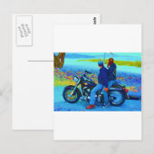 Motorfietsen op de beacg briefkaart (Voorkant / Achterkant)