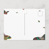 Motorfietsen op een collage van de verfskolon op d briefkaart (Achterkant)