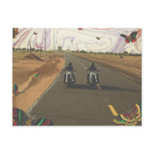 Motorfietsen op weg marmer verf lucht collage