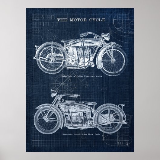 motorfietsen Poster Garage Mancave Decor (Voorkant)
