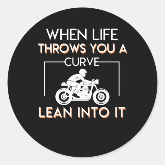 Motorfietsen Rider Life Throws curve lean in Ronde Sticker (Voorkant)