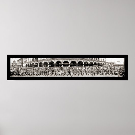 Motorfietsen Venice, CA Foto 1910 Poster (Voorkant)