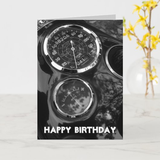 Motorfietsen - Verjaardag Kaart (Gele Bloem)