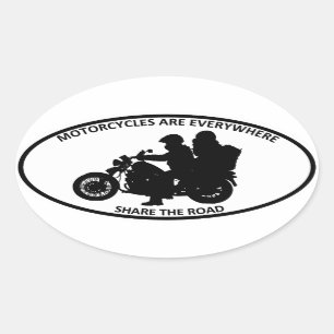 Motorfietsen zijn overal ovale sticker