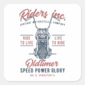  motorfietsenbedrijf vierkante sticker (Voorkant)