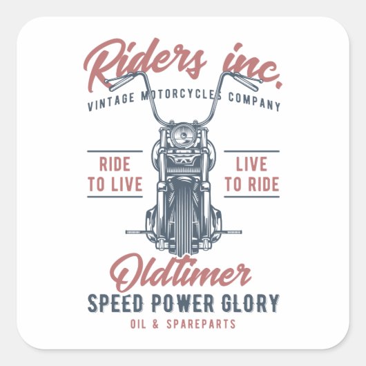  motorfietsenbedrijf vierkante sticker (Voorkant)